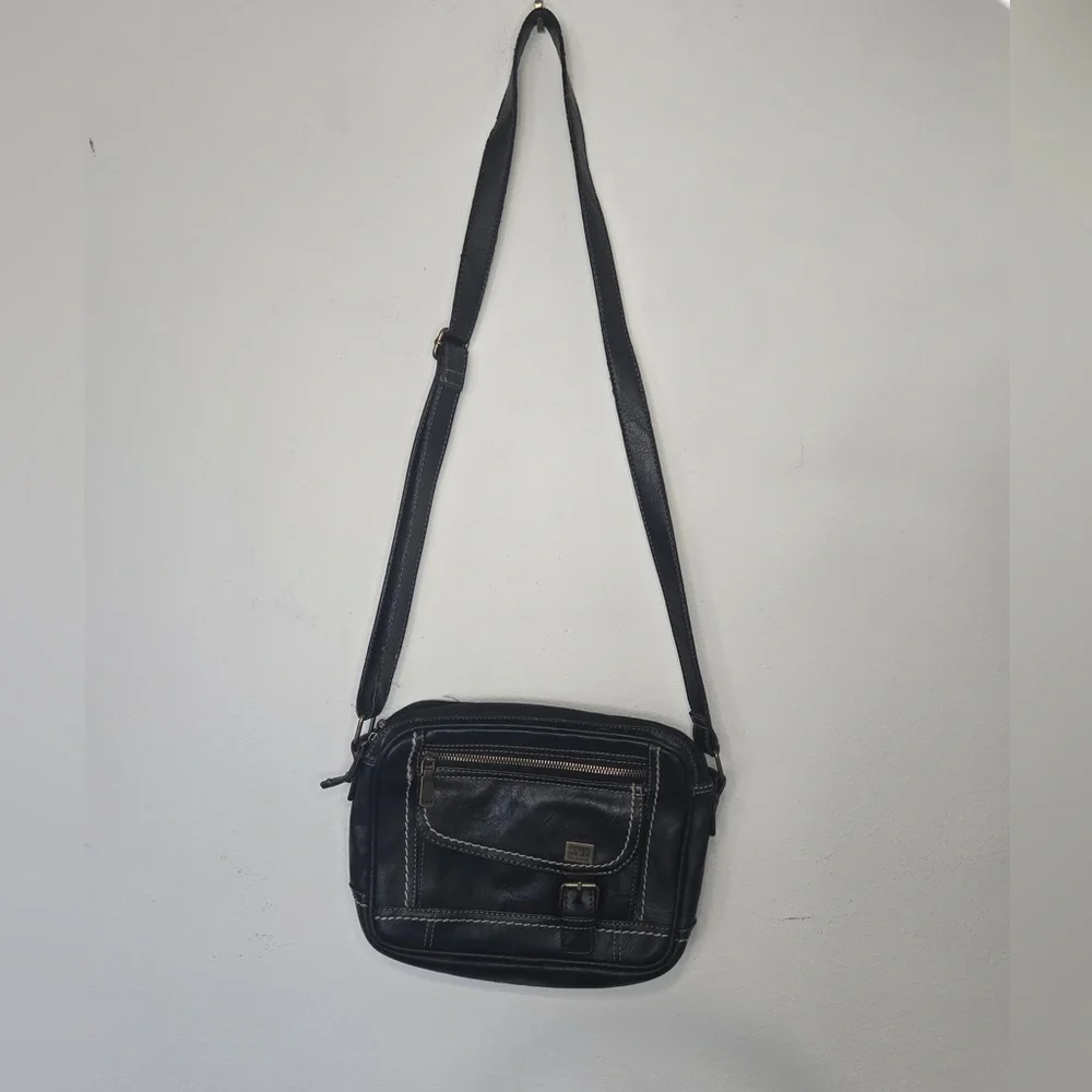 Black Leather Crossbody Bag